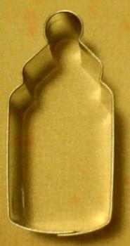 Babyflasche, 27 mm breit, 65 mm lang, 20 mm dick, Aus Weißblech