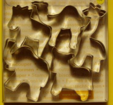 Tiere Set 2: Giraffe, Kamel, Elefant, Kuh, Zebra, 40 - 65 mm hoch