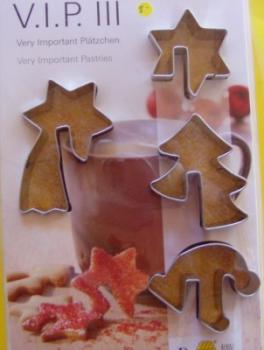 Tassenkekse Weihnachten:<br>Komet, Stern, Tannenbaum, Nikolausmütze, 42 - 65 mm lang