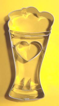 Weizenbierglas, 42 mm breit, 87 mm lang, 19 mm dick, Aus Edelstahl