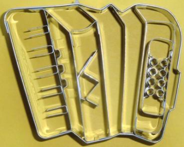 Ziehharmonika Akkordeon, 82 mm breit, 65 mm lang, 19 mm dick, Aus Edelstahl