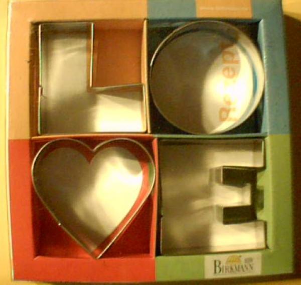 LOVE Four biscuit cutters, each appr. 6x6 cm
